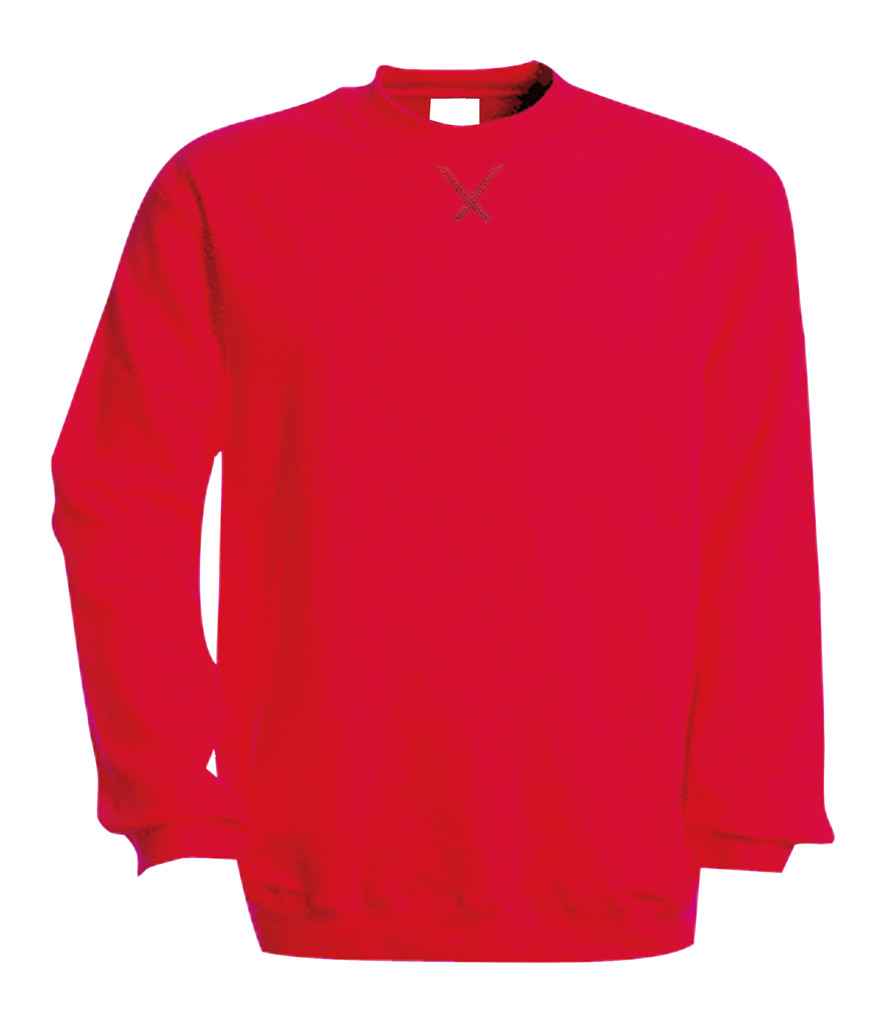 Kariban Crew Neck Sweatshirt in Red by Kariban — Custom branded clothing by Print Press, featuring premium embroidery produced in our specialist print lab in the UK.