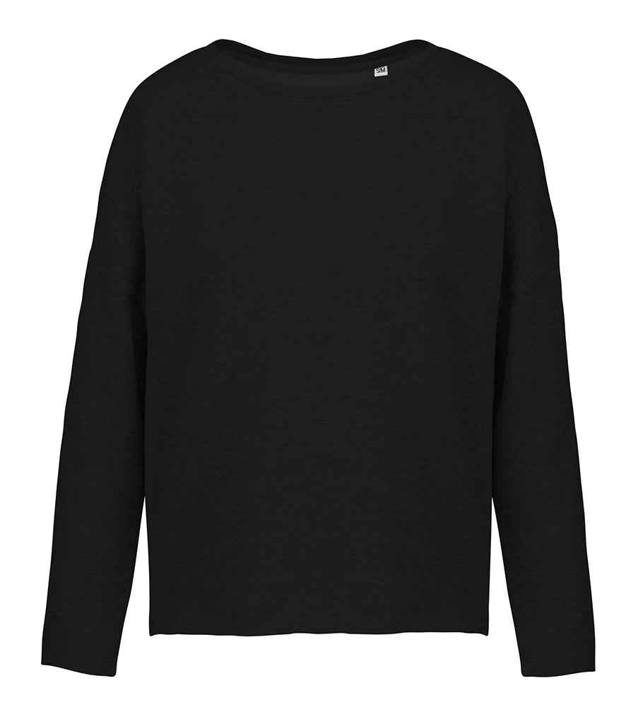 Kariban Ladies Oversized Sweatshirt in Black by Kariban — Custom branded clothing by Print Press, featuring premium embroidery produced in our specialist print lab in the UK.