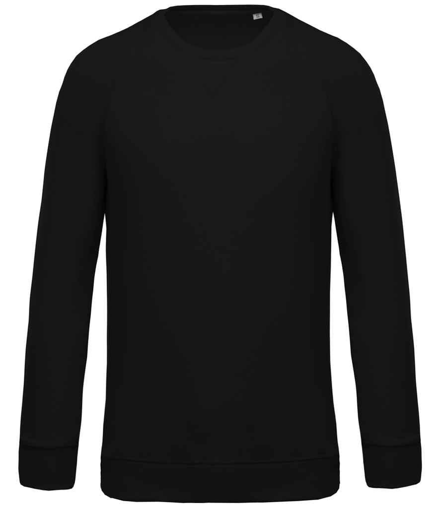 Kariban Organic Raglan Sweatshirt in Black by Kariban — Custom branded clothing by Print Press, featuring premium embroidery produced in our specialist print lab in the UK.