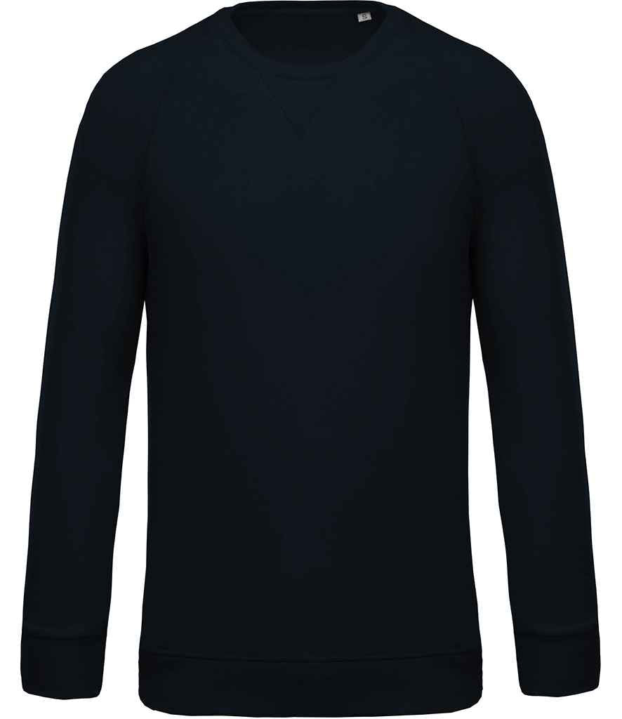 Kariban Organic Raglan Sweatshirt in Navy by Kariban — Custom branded clothing by Print Press, featuring premium embroidery produced in our specialist print lab in the UK.