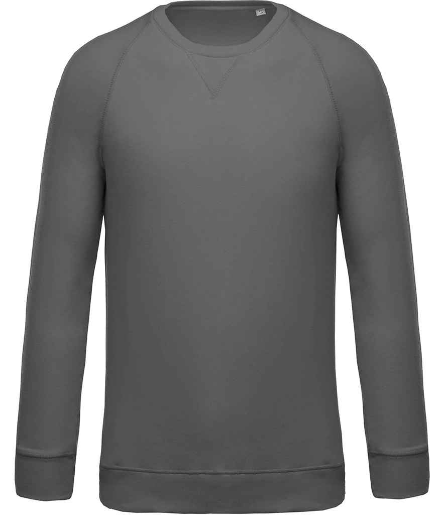 Kariban Organic Raglan Sweatshirt in Storm Grey by Kariban — Custom branded clothing by Print Press, featuring premium embroidery produced in our specialist print lab in the UK.