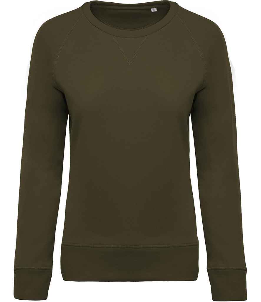 Kariban Ladies Organic Raglan Sweatshirt in Grey Heather by Kariban — Custom branded clothing by Print Press, featuring premium embroidery produced in our specialist print lab in the UK.