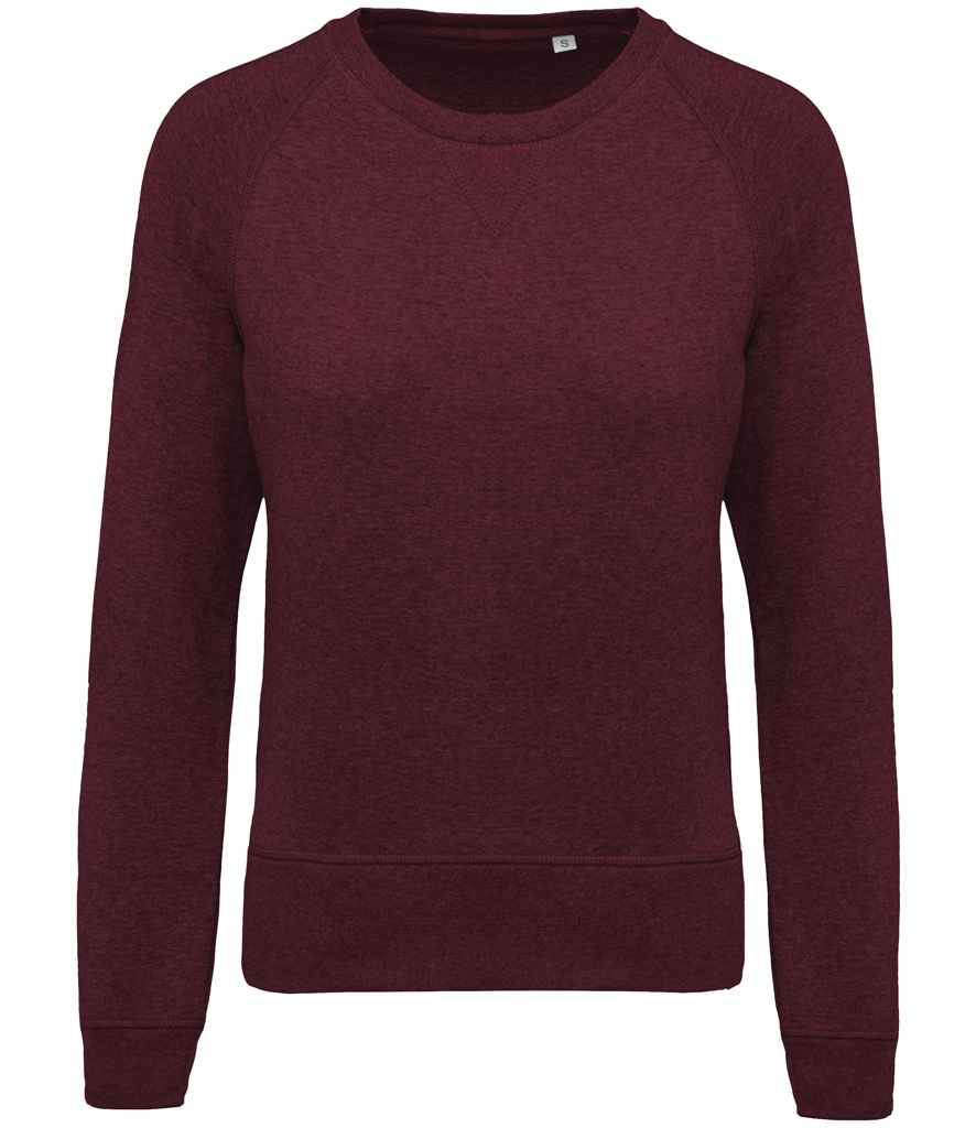 Kariban Ladies Organic Raglan Sweatshirt in by Kariban — Custom branded clothing by Print Press, featuring premium embroidery produced in our specialist print lab in the UK.