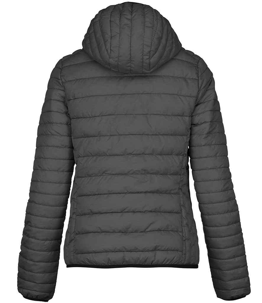 Kariban Ladies Lightweight Hooded Padded Jacket in by Kariban — Custom branded clothing by Print Press, featuring premium embroidery produced in our specialist print lab in the UK.