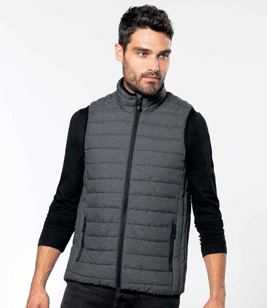 Kariban Lightweight Padded Bodywarmer in Marl Dark Grey by Kariban — Custom branded clothing by Print Press, featuring premium embroidery produced in our specialist print lab in the UK.