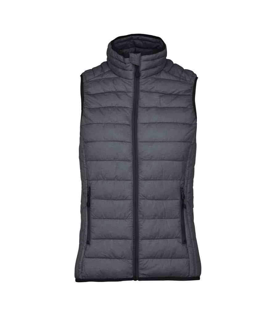 Kariban Ladies Lightweight Padded Bodywarmer in Marl Dark Grey by Kariban — Custom branded clothing by Print Press, featuring premium embroidery produced in our specialist print lab in the UK.