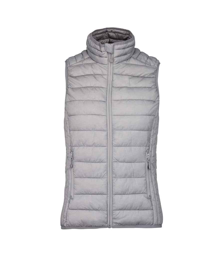 Kariban Ladies Lightweight Padded Bodywarmer in Marl Silver by Kariban — Custom branded clothing by Print Press, featuring premium embroidery produced in our specialist print lab in the UK.