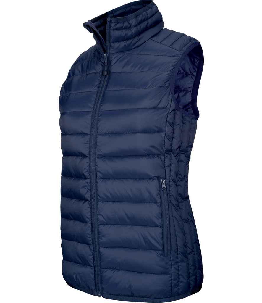 Kariban Ladies Lightweight Padded Bodywarmer in Navy by Kariban — Custom branded clothing by Print Press, featuring premium embroidery produced in our specialist print lab in the UK.
