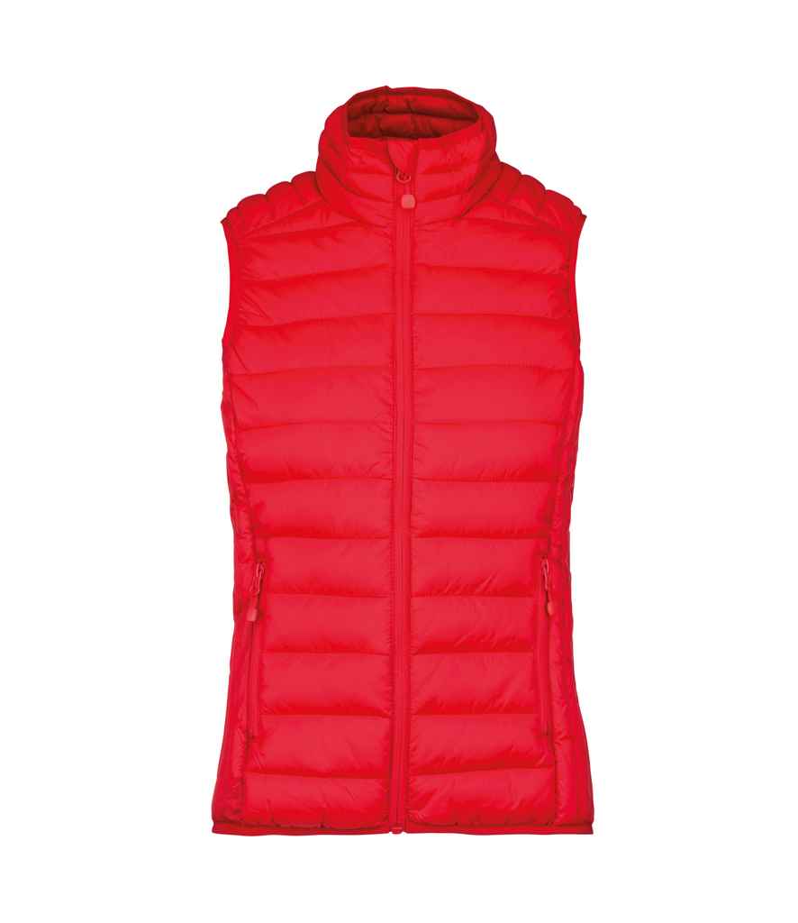 Kariban Ladies Lightweight Padded Bodywarmer in Red by Kariban — Custom branded clothing by Print Press, featuring premium embroidery produced in our specialist print lab in the UK.