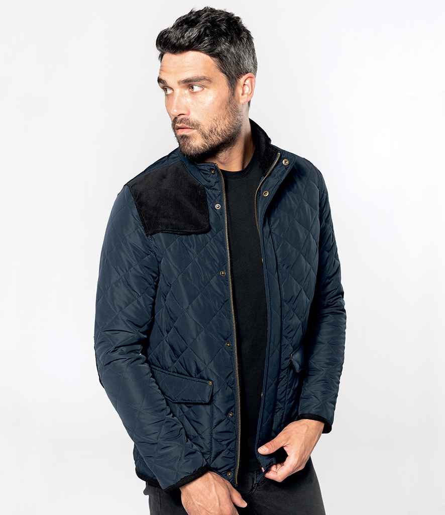 Kariban Quilted Jacket in Navy Black by Kariban — Custom branded clothing by Print Press, featuring premium embroidery produced in our specialist print lab in the UK.