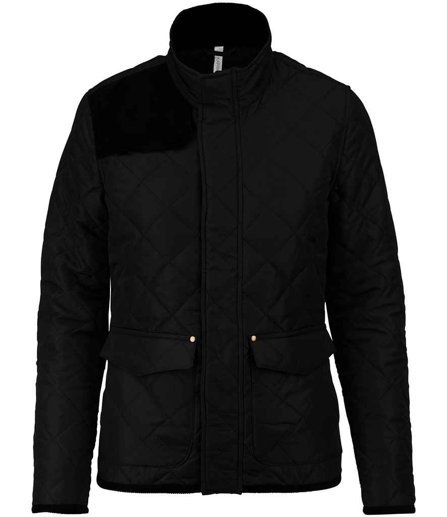 Kariban Ladies Quilted Jacket in Black Black by Kariban — Custom branded clothing by Print Press, featuring premium embroidery produced in our specialist print lab in the UK.