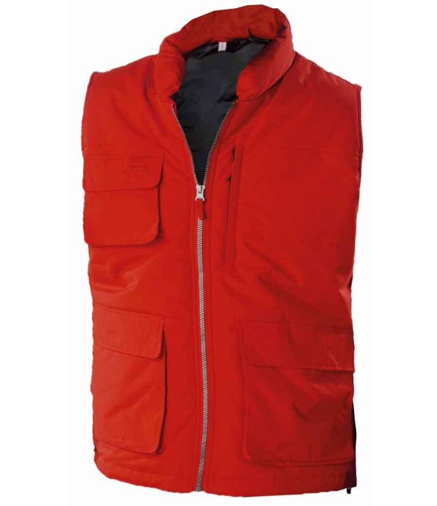 Kariban Quilted Bodywarmer in Red by Kariban — Custom branded clothing by Print Press, featuring premium embroidery produced in our specialist print lab in the UK.