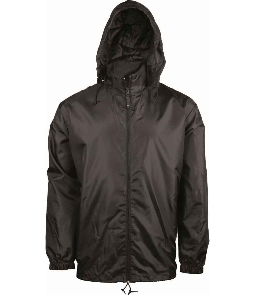Kariban Windbreaker Jacket in Black by Kariban — Custom branded clothing by Print Press, featuring premium embroidery produced in our specialist print lab in the UK.