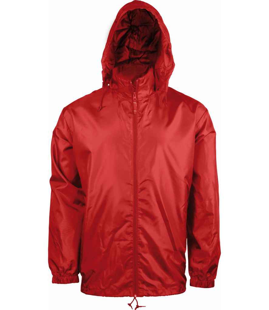 Kariban Windbreaker Jacket in Red by Kariban — Custom branded clothing by Print Press, featuring premium embroidery produced in our specialist print lab in the UK.