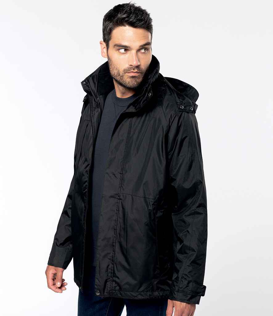 Kariban 3-in-1 Jacket in Black by Kariban — Custom branded clothing by Print Press, featuring premium embroidery produced in our specialist print lab in the UK.