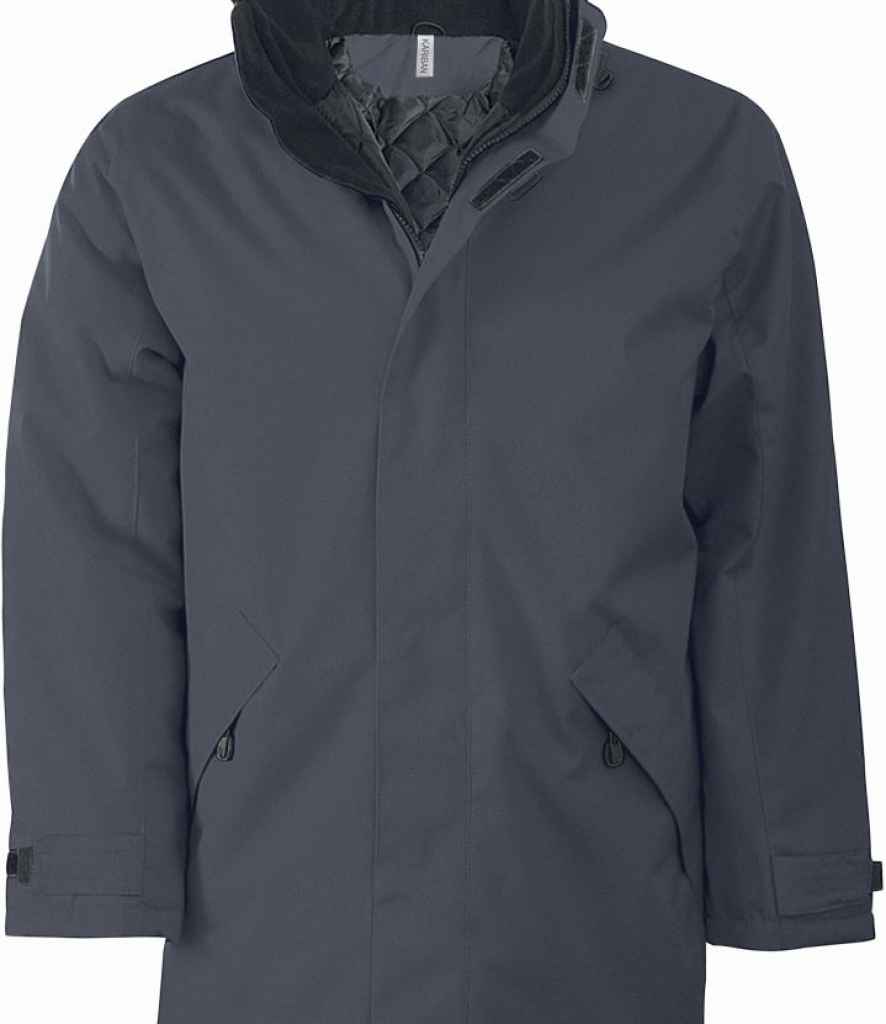 Kariban Parka Jacket in Convoy Grey by Kariban — Custom branded clothing by Print Press, featuring premium embroidery produced in our specialist print lab in the UK.