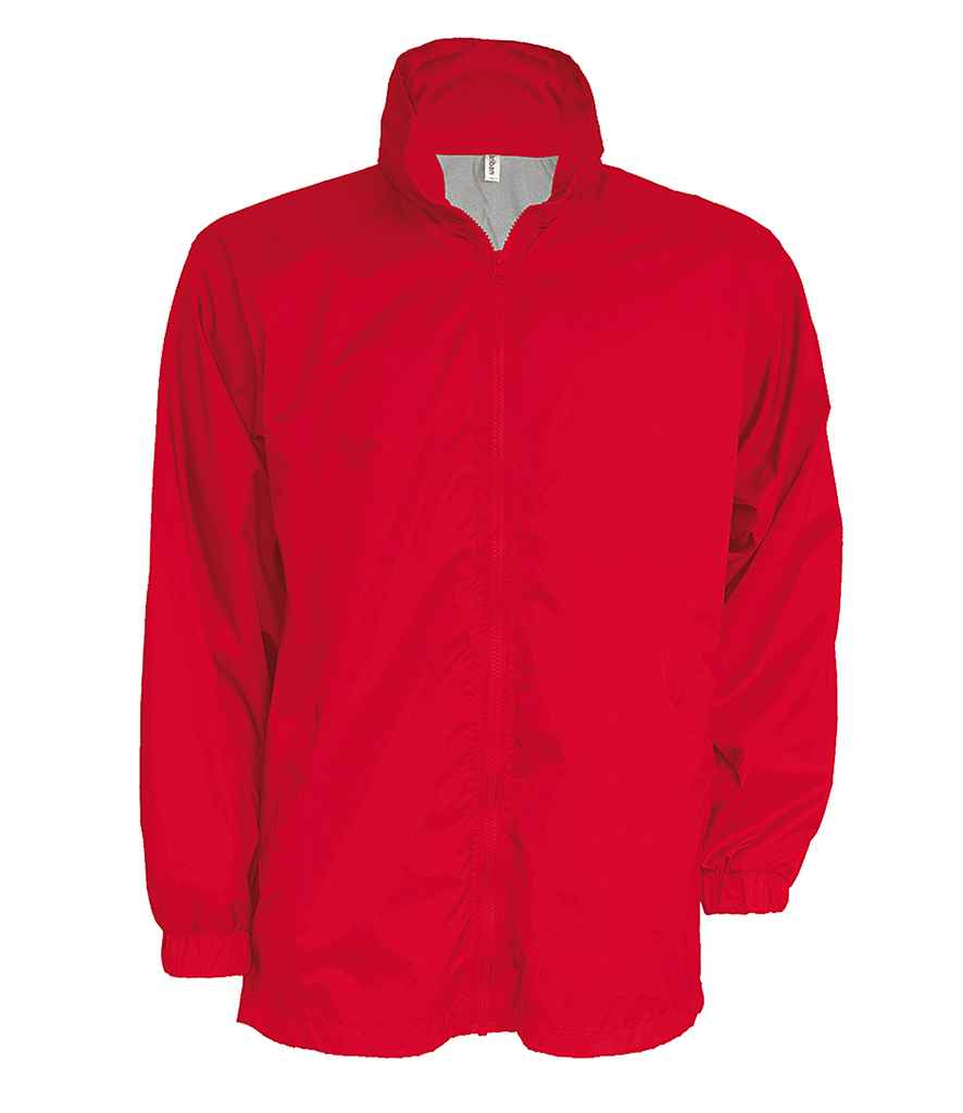 Kariban Lined Windbreaker Jacket in Red by Kariban — Custom branded clothing by Print Press, featuring premium embroidery produced in our specialist print lab in the UK.