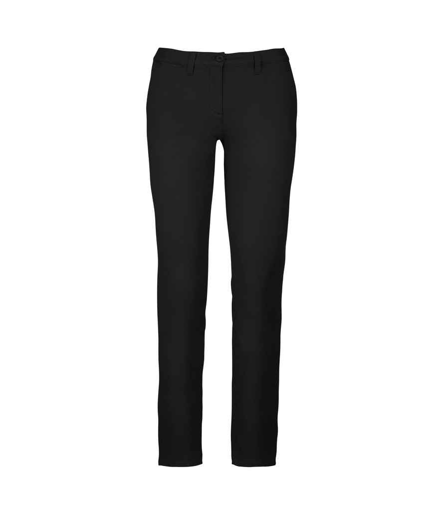 Kariban Ladies Chino Trousers in Black by Kariban — Custom branded clothing by Print Press, featuring premium embroidery produced in our specialist print lab in the UK.