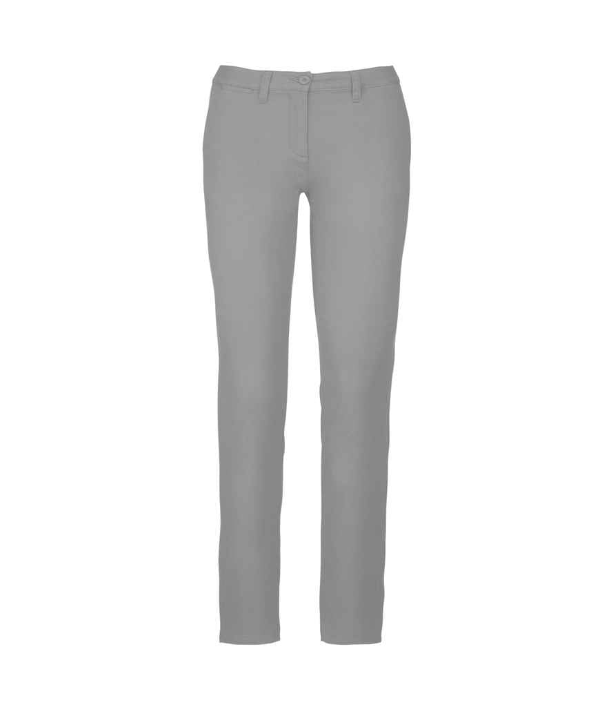 Kariban Ladies Chino Trousers in Fine Grey by Kariban — Custom branded clothing by Print Press, featuring premium embroidery produced in our specialist print lab in the UK.