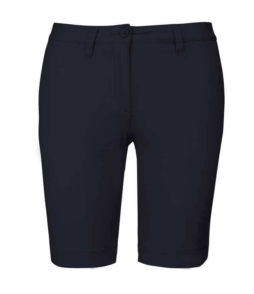 Kariban Ladies Chino Bermuda Shorts in Dark Navy by Kariban — Custom branded clothing by Print Press, featuring premium embroidery produced in our specialist print lab in the UK.