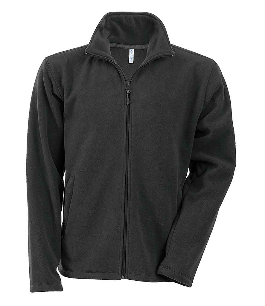 Kariban Falco Micro Fleece Jacket in Dark Grey by Kariban — Custom branded clothing by Print Press, featuring premium embroidery produced in our specialist print lab in the UK.