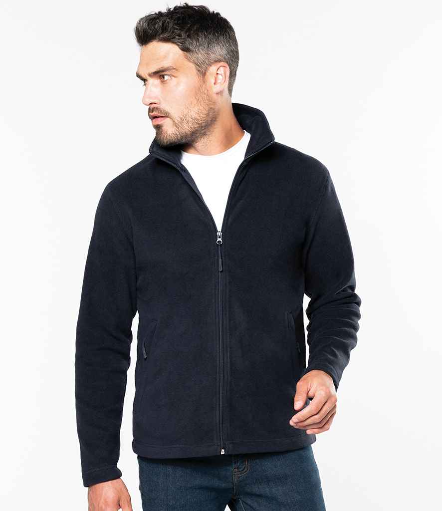 Kariban Falco Micro Fleece Jacket in Navy by Kariban — Custom branded clothing by Print Press, featuring premium embroidery produced in our specialist print lab in the UK.