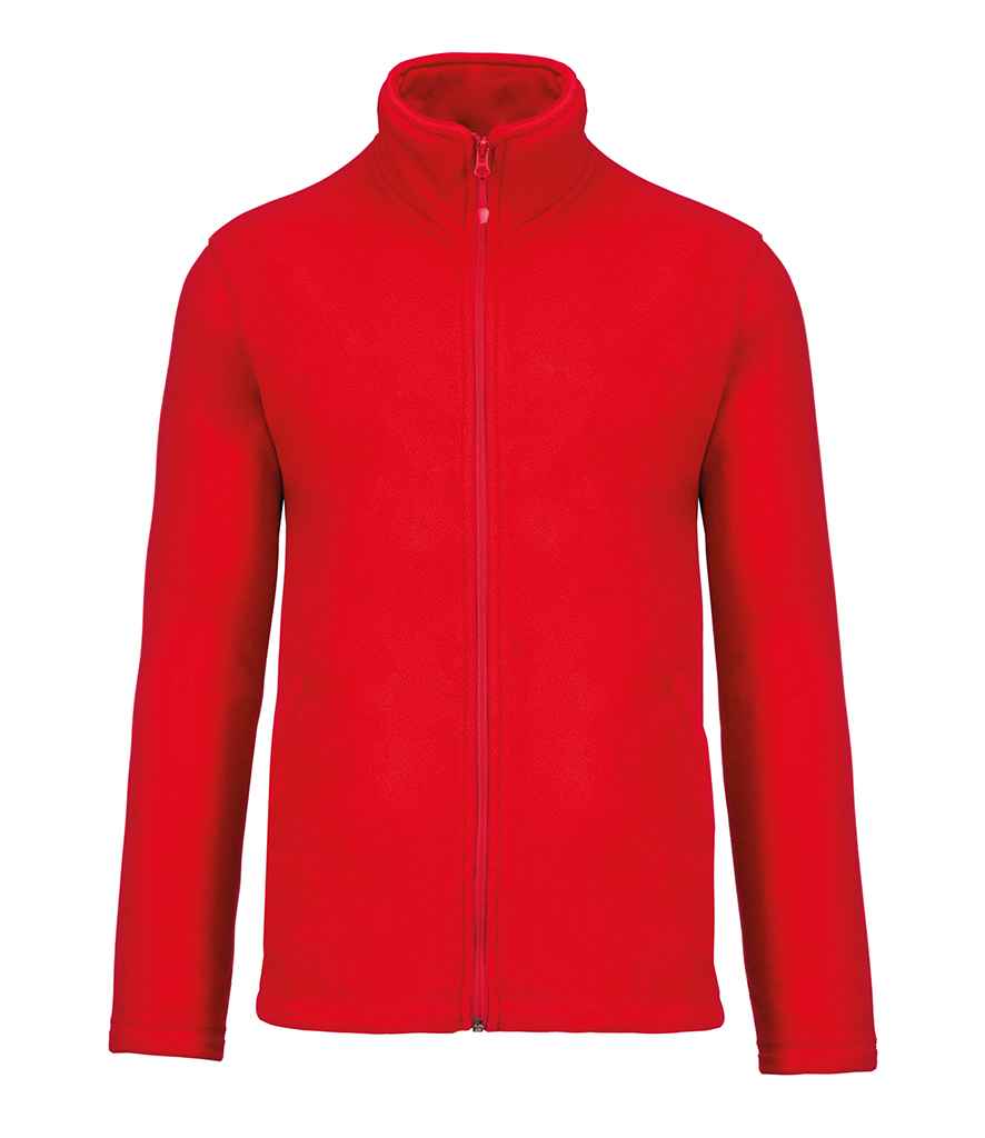 Kariban Falco Micro Fleece Jacket in Red by Kariban — Custom branded clothing by Print Press, featuring premium embroidery produced in our specialist print lab in the UK.