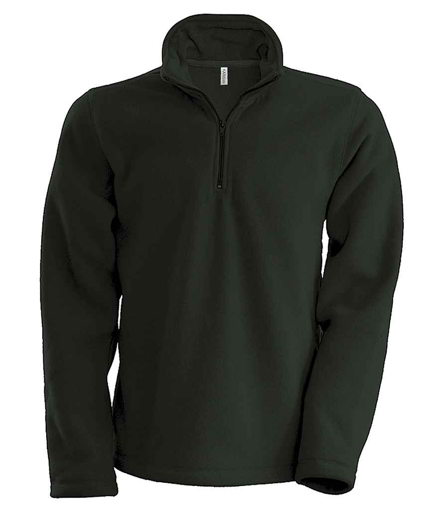 Kariban Enzo Zip Neck Micro Fleece in Dark Grey by Kariban — Custom branded clothing by Print Press, featuring premium embroidery produced in our specialist print lab in the UK.