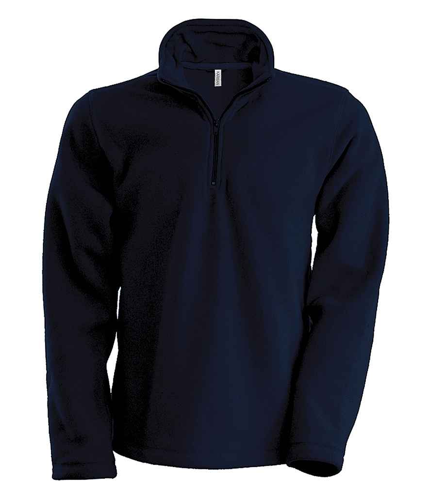 Kariban Enzo Zip Neck Micro Fleece in Navy by Kariban — Custom branded clothing by Print Press, featuring premium embroidery produced in our specialist print lab in the UK.