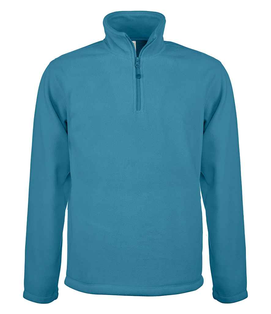 Kariban Enzo Zip Neck Micro Fleece in Tropical Blue by Kariban — Custom branded clothing by Print Press, featuring premium embroidery produced in our specialist print lab in the UK.