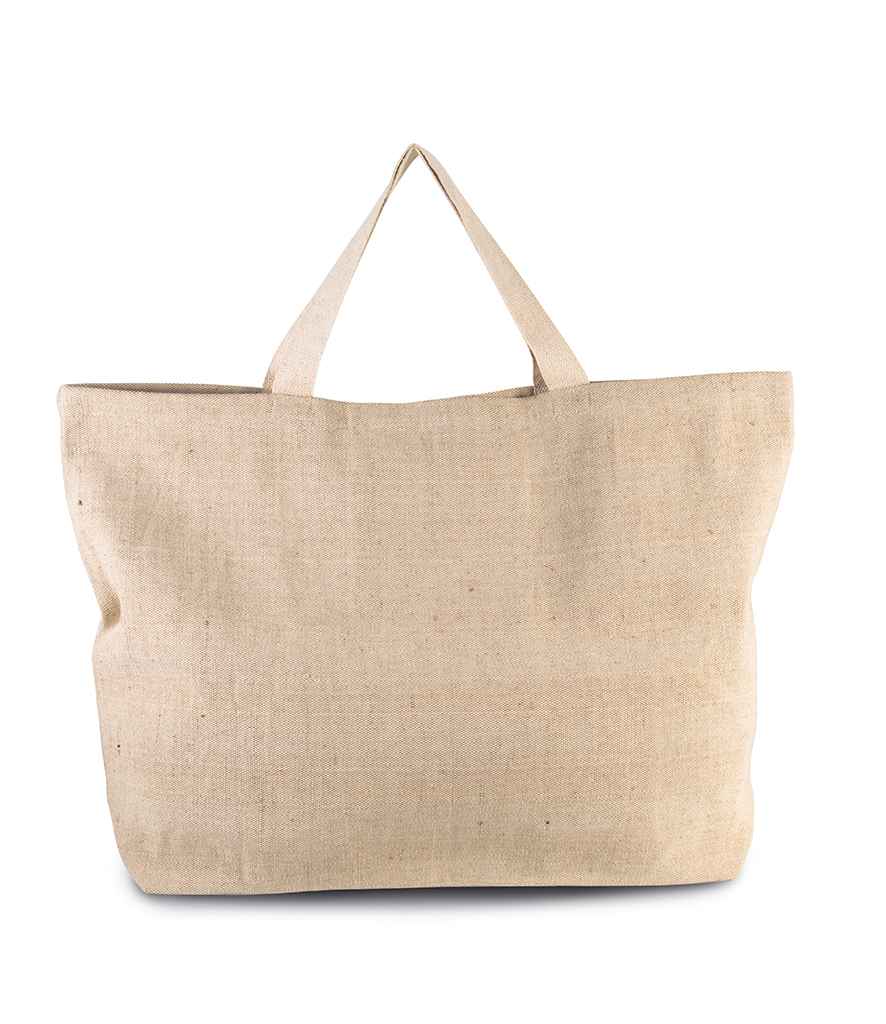 Kimood Rustic Juco Large Shopper in ONE Rustic Natural by Kimood — Custom branded clothing by Print Press, featuring premium embroidery produced in our specialist print lab in the UK.