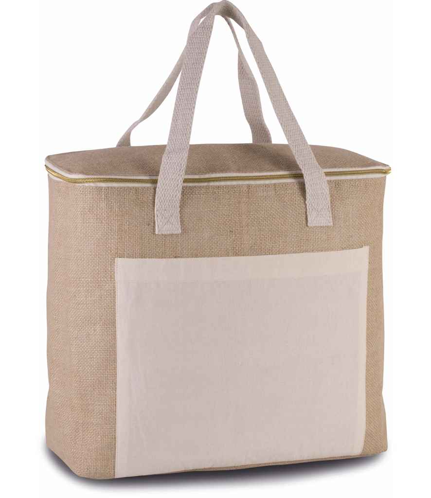 Kimood Large Jute Cool Bag in ONE Natural by Kimood — Custom branded clothing by Print Press, featuring premium embroidery produced in our specialist print lab in the UK.