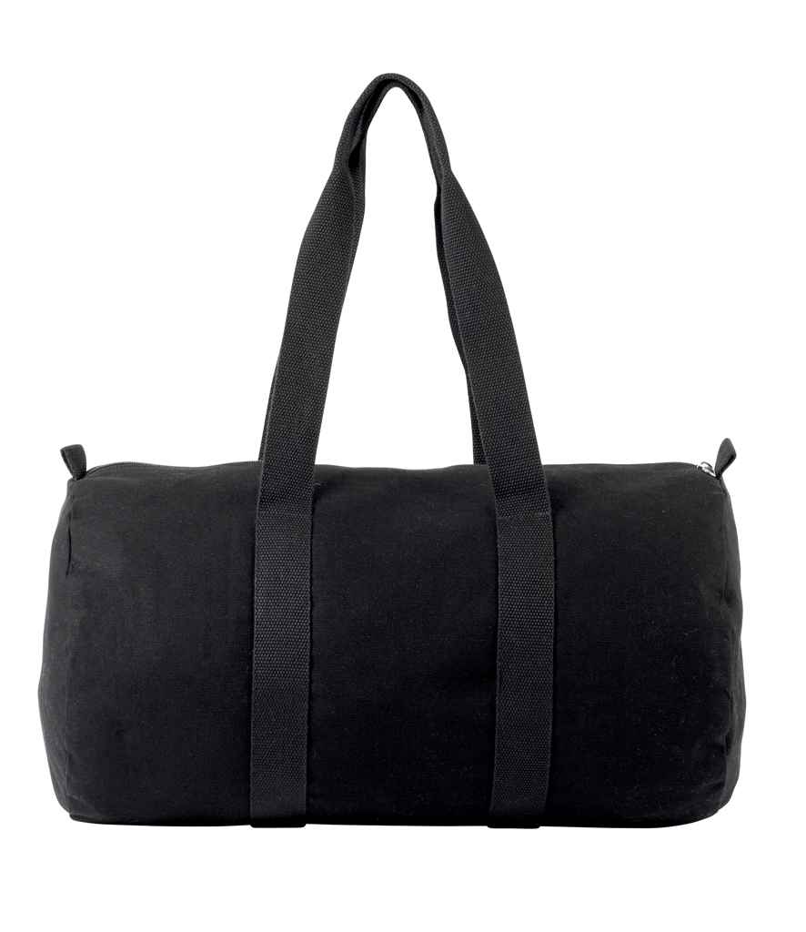 Kimood Cotton Canvas Barrel Bag in ONE Black Black by Kimood — Custom branded clothing by Print Press, featuring premium embroidery produced in our specialist print lab in the UK.