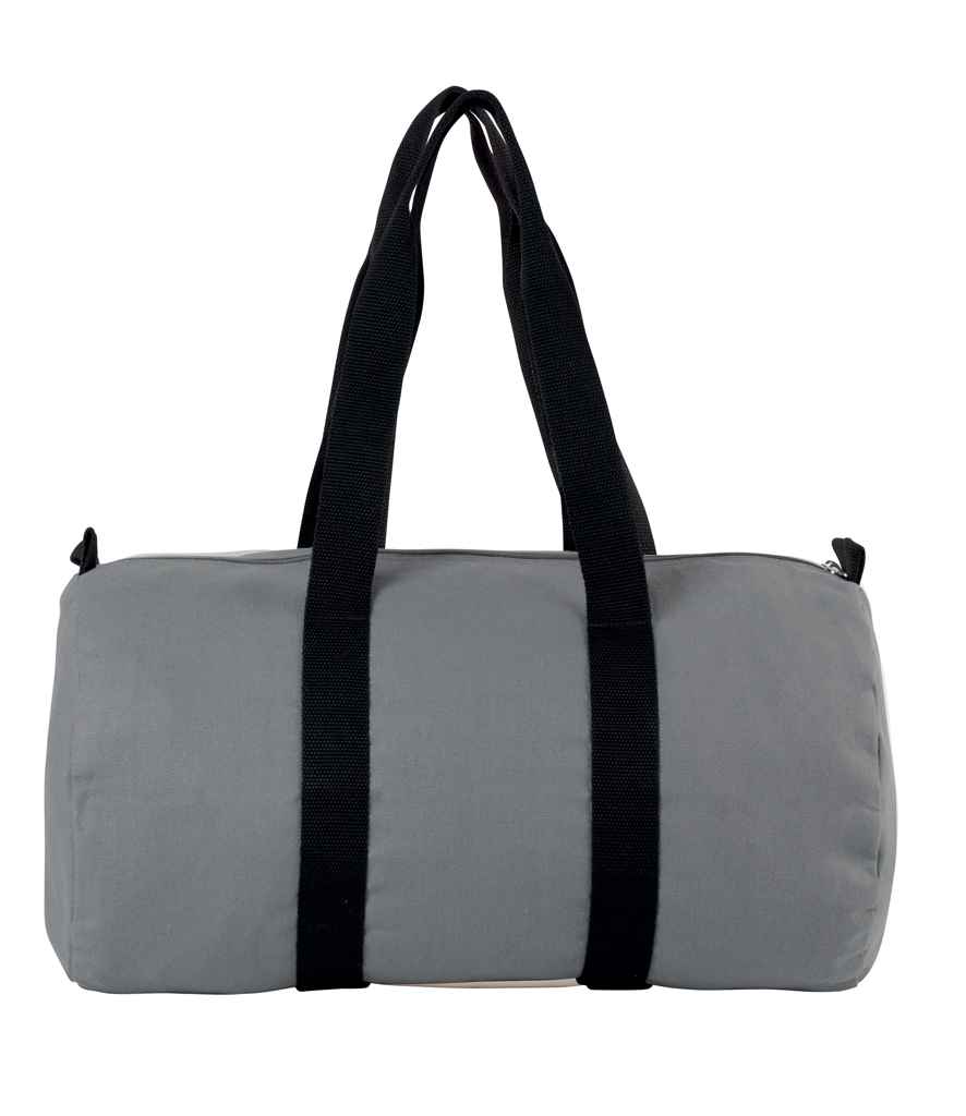 Kimood Cotton Canvas Barrel Bag in ONE Grey Black by Kimood — Custom branded clothing by Print Press, featuring premium embroidery produced in our specialist print lab in the UK.