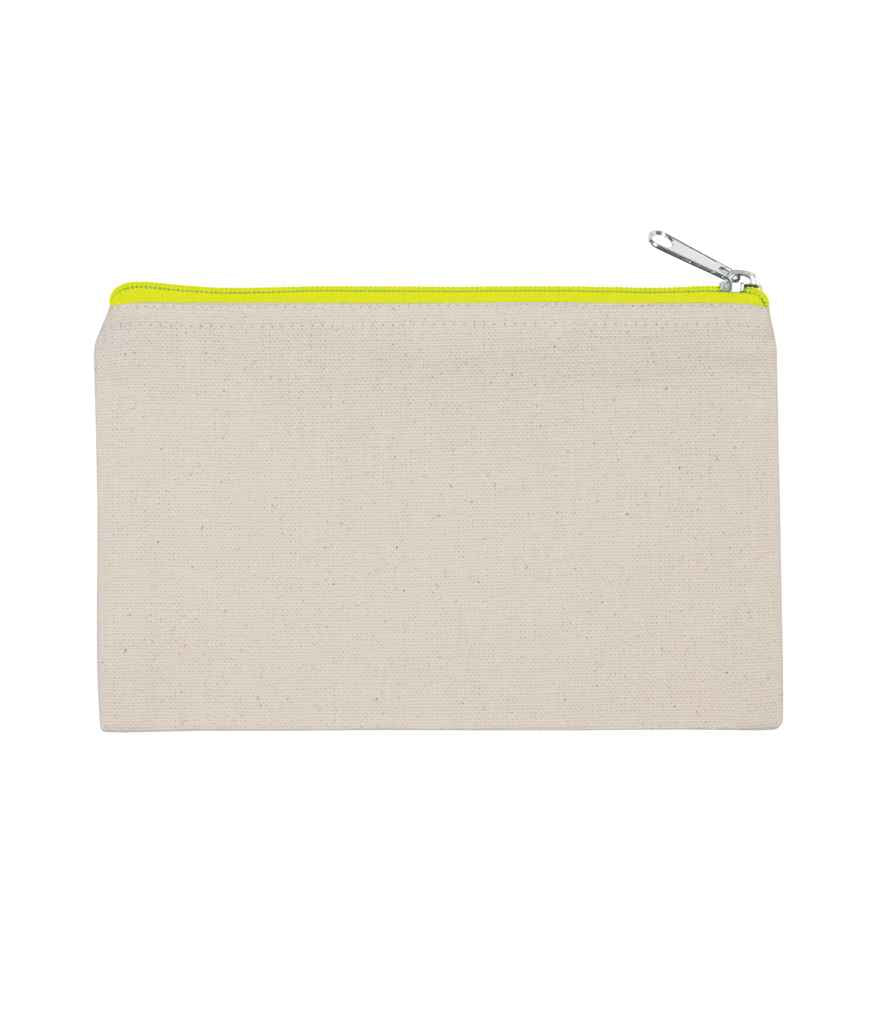 Kimood Small Cotton Canvas Pouch in ONE Natural Fluorescent Yellow by Kimood — Custom branded clothing by Print Press, featuring premium embroidery produced in our specialist print lab in the UK.
