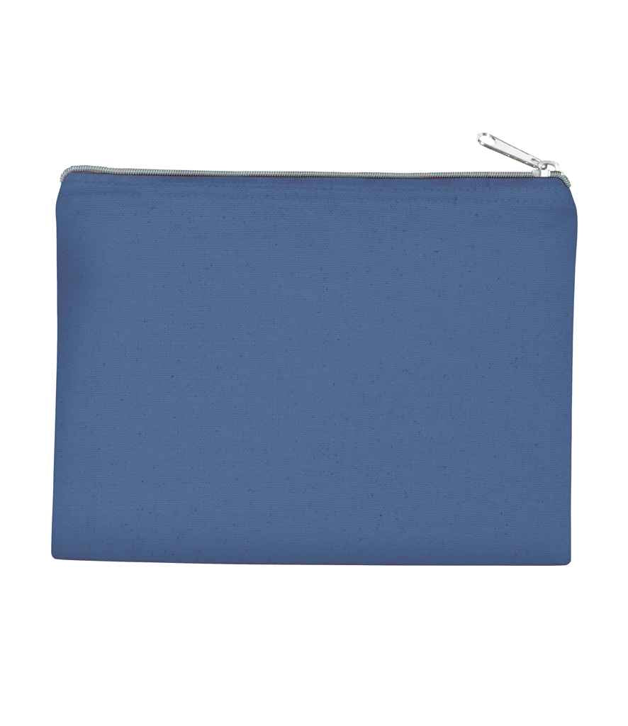 Kimood Medium Cotton Canvas Pouch in ONE Dusty Blue Silver by Kimood — Custom branded clothing by Print Press, featuring premium embroidery produced in our specialist print lab in the UK.
