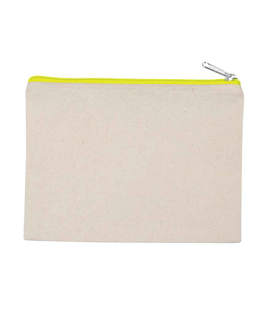 Kimood Medium Cotton Canvas Pouch in ONE Natural Fluorescent Yellow by Kimood — Custom branded clothing by Print Press, featuring premium embroidery produced in our specialist print lab in the UK.