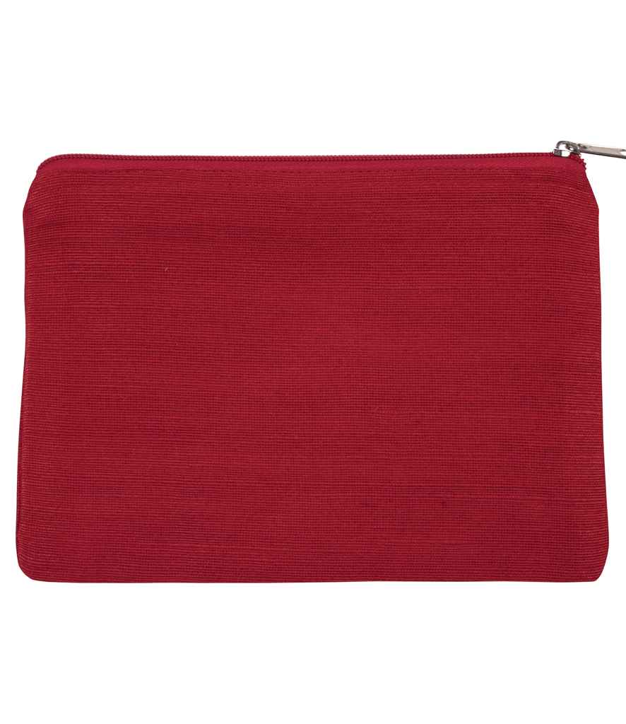 Kimood Juco Pouch in ONE Crimson Red by Kimood — Custom branded clothing by Print Press, featuring premium embroidery produced in our specialist print lab in the UK.