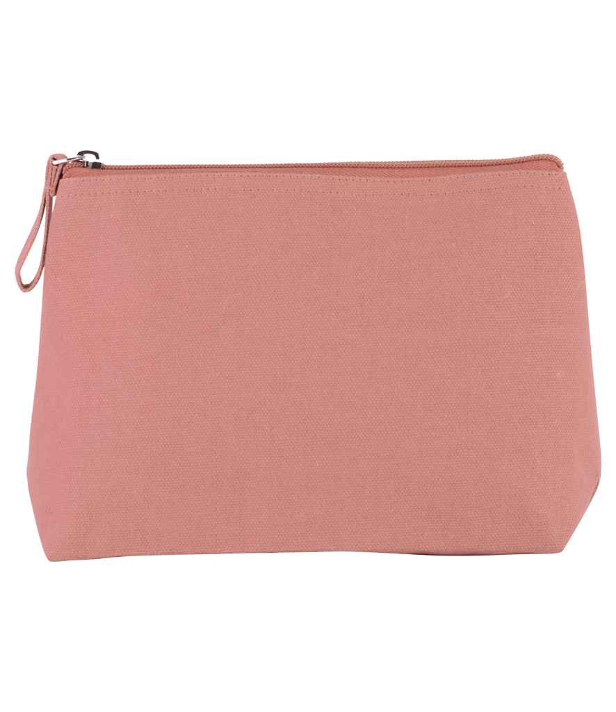 Kimood Cotton Canvas Toiletry Bag in ONE Dusty Pink by Kimood — Custom branded clothing by Print Press, featuring premium embroidery produced in our specialist print lab in the UK.