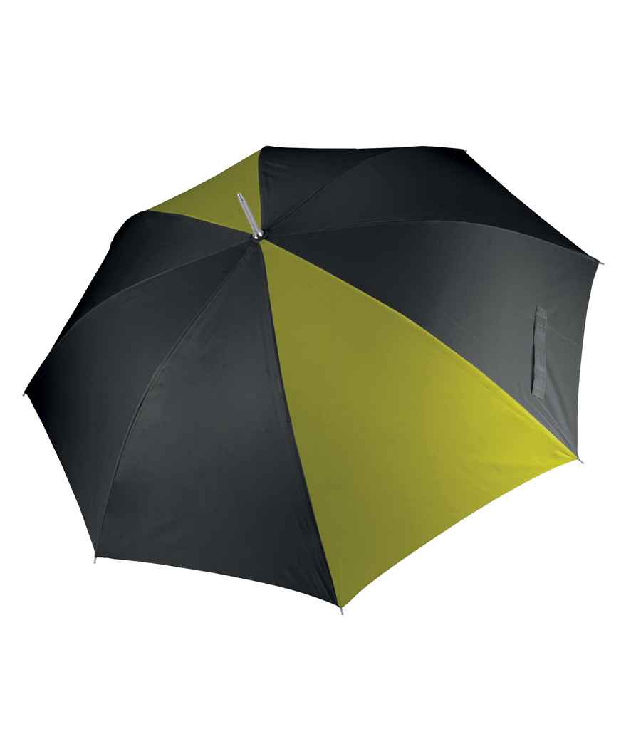 Kimood Golf Umbrella in ONE Black Burnt Lime by Kimood — Custom branded clothing by Print Press, featuring premium embroidery produced in our specialist print lab in the UK.