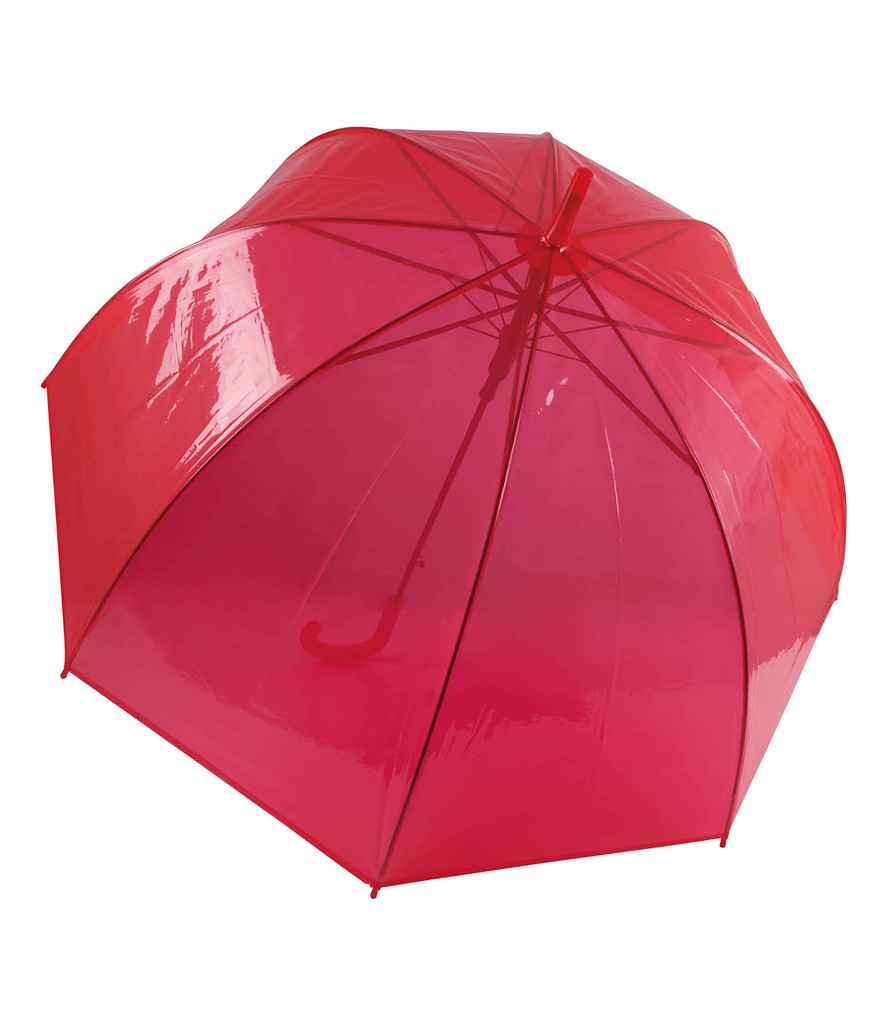Kimood Transparent Umbrella in ONE Red by Kimood — Custom branded clothing by Print Press, featuring premium embroidery produced in our specialist print lab in the UK.