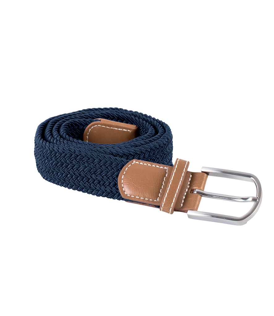 K-UP Braided Elasticated Belt in ONE Navy by K-Up — Custom branded clothing by Print Press, featuring premium embroidery produced in our specialist print lab in the UK.