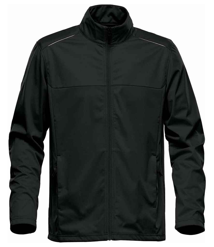 Stormtech Greenwich Lightweight Soft Shell Jacket in Black by Stormtech — Custom branded clothing by Print Press, featuring premium embroidery produced in our specialist print lab in the UK.
