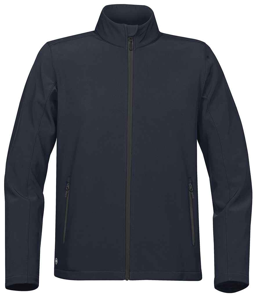 Stormtech Orbiter Soft Shell Jacket in Navy Carbon by Stormtech — Custom branded clothing by Print Press, featuring premium embroidery produced in our specialist print lab in the UK.