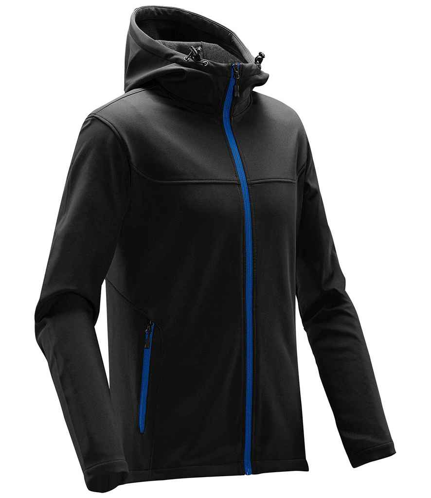 Stormtech Orbiter Hooded Soft Shell Jacket in by Stormtech — Custom branded clothing by Print Press, featuring premium embroidery produced in our specialist print lab in the UK.