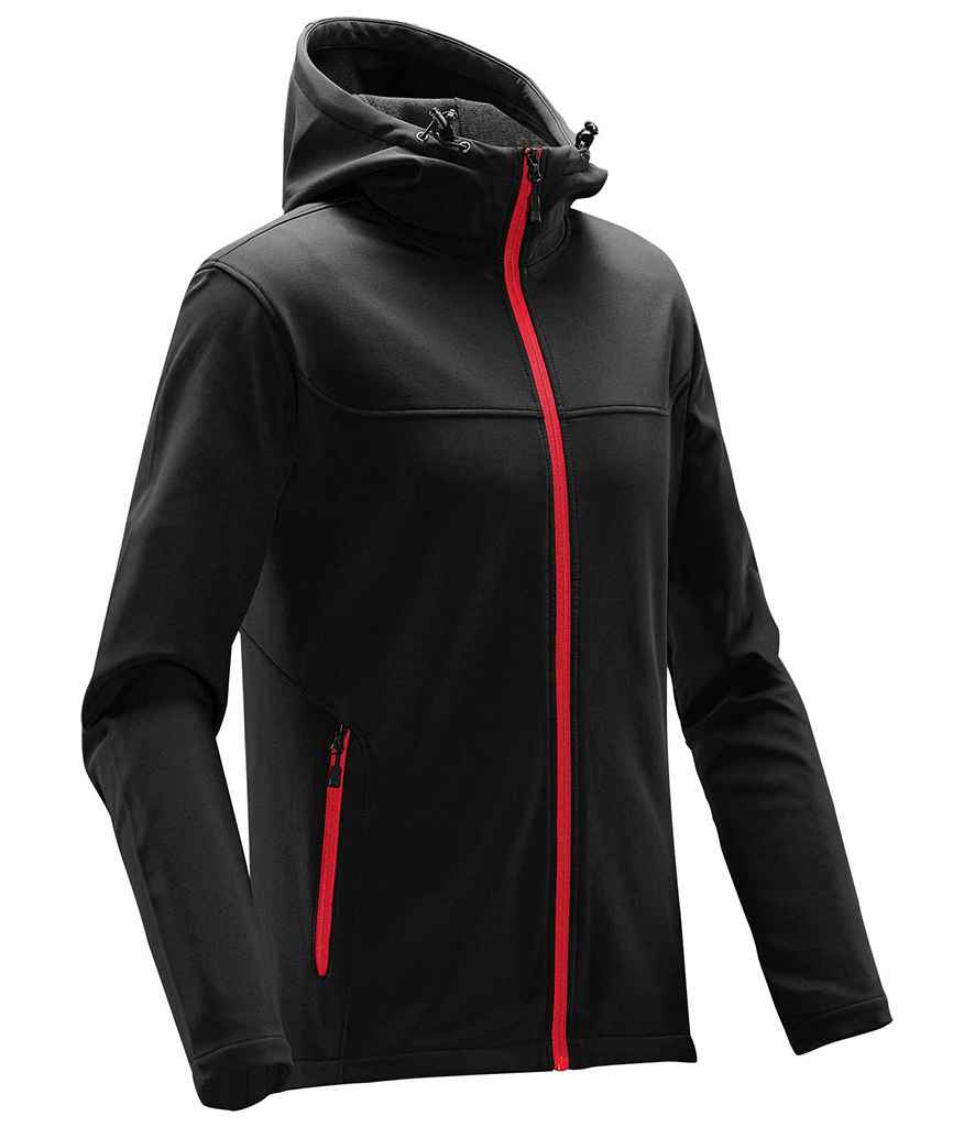 Stormtech Orbiter Hooded Soft Shell Jacket in by Stormtech — Custom branded clothing by Print Press, featuring premium embroidery produced in our specialist print lab in the UK.