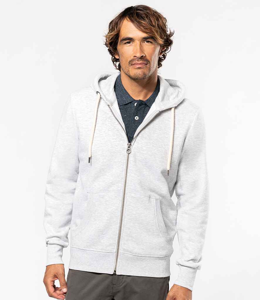 Kariban Vintage Zip Hooded Sweatshirt in Ash Heather Grey by Kariban Vintage — Custom branded clothing by Print Press, featuring premium embroidery produced in our specialist print lab in the UK.