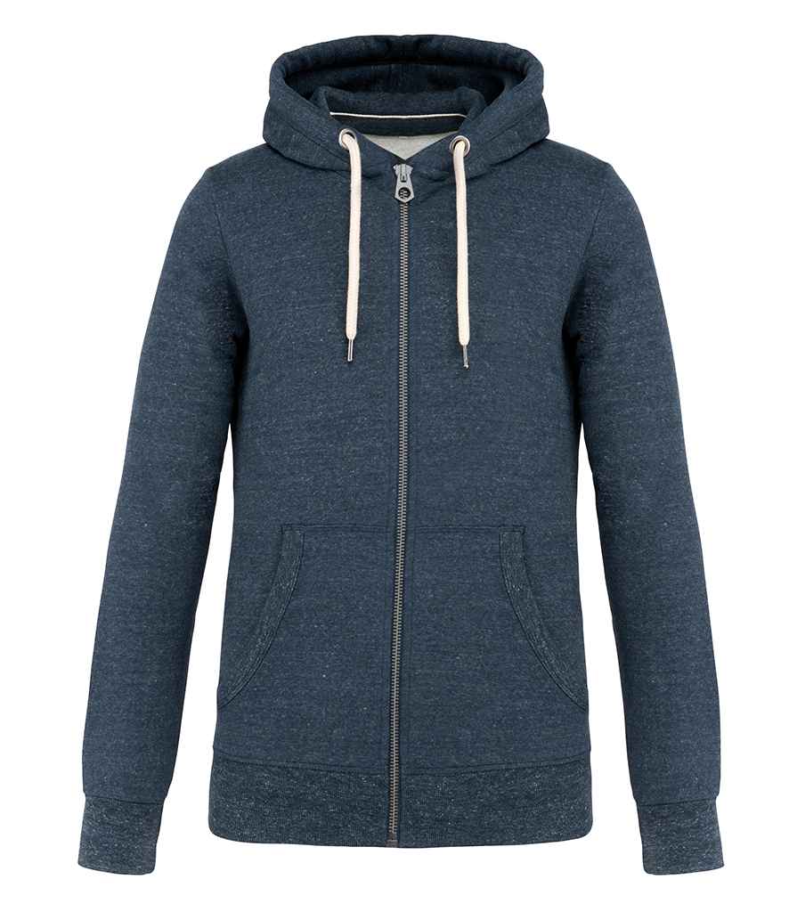 Kariban Vintage Zip Hooded Sweatshirt in Night Blue Heather by Kariban Vintage — Custom branded clothing by Print Press, featuring premium embroidery produced in our specialist print lab in the UK.