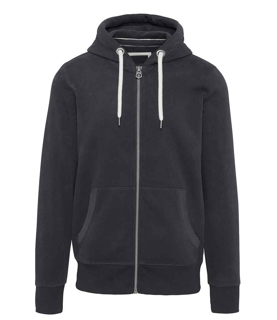 Kariban Vintage Zip Hooded Sweatshirt in Vintage Charcoal by Kariban Vintage — Custom branded clothing by Print Press, featuring premium embroidery produced in our specialist print lab in the UK.
