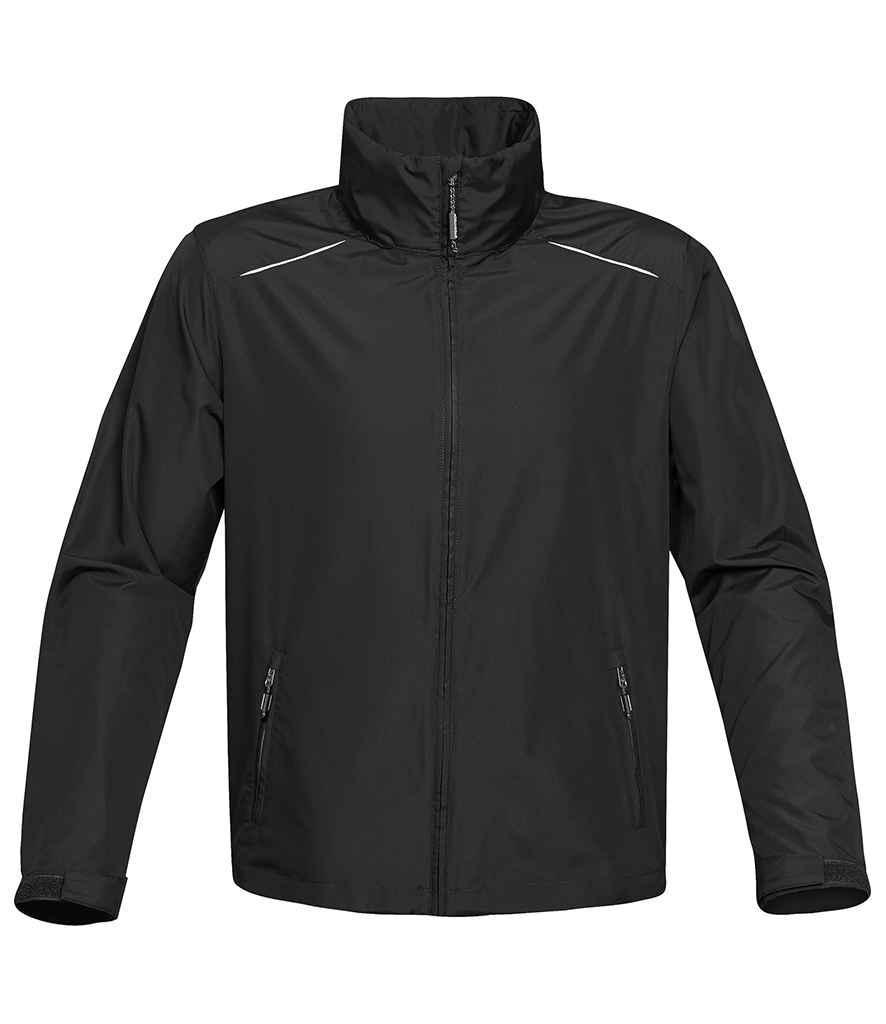 Stormtech Nautilus Performance Shell Jacket in Black by Stormtech — Custom branded clothing by Print Press, featuring premium embroidery produced in our specialist print lab in the UK.